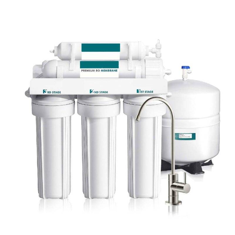 Rowith HPRO5 100 GPD pumpless RO with a pressure tank - Happiewater